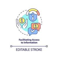 Facilitating access to information concept icon. Responsibility of information sector abstract idea thin line illustration. Isolated outline drawing. Editable stroke. vector