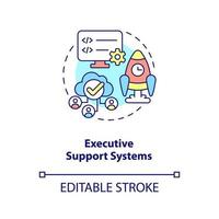 Executive support systems concept icon. Common type of information systems abstract idea thin line illustration. Isolated outline drawing. Editable stroke. vector