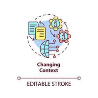 Changing context concept icon. Information industry issue abstract idea thin line illustration. Data transformation. Isolated outline drawing. Editable stroke. vector