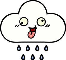 comic book style cartoon rain cloud vector