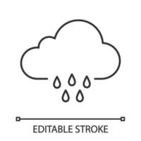 Rainy weather linear icon. Rain. Thin line illustration. Light rain. Drizzle or shower. Weather forecast. Contour symbol. Vector isolated outline drawing. Editable stroke