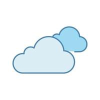 Cloudy weather color icon. Clouds. Heavy clouds. Overcast. Weather forecast. Isolated vector illustration