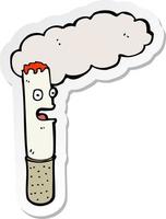 sticker of a cartoon cigarette vector