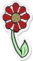 sticker of a cartoon flower vector