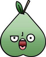 gradient shaded cartoon green pear vector