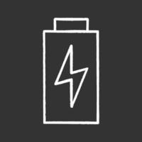 Battery charging chalk icon. Battery level indicator. Isolated vector chalkboard illustrations