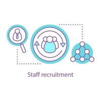 Staff recruitment concept icon. Hiring. Personnel management idea thin line illustration. Sociology. HR manager. Vector isolated outline drawing