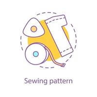 Sewing pattern creation concept icon. Dressmaking idea thin line illustration. Tailoring. Vector isolated outline drawing