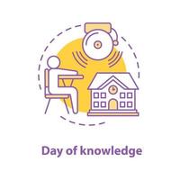 School education concept icon. September 1st. Schoolchild. Knowledge Day idea thin line illustration. Back to school. Vector isolated outline drawing