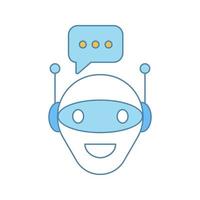 Chat bot color icon. Robot. Virtual assistant. Artificial intelligence. Isolated vector illustration
