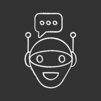 Chat bot chalk icon. Robot. Virtual assistant. Artificial intelligence. Isolated vector illustration