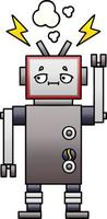 robot de dibujos animados sombreado degradado vector