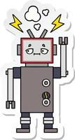 sticker of a cute cartoon robot vector