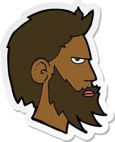 sticker of a cartoon man with beard vector