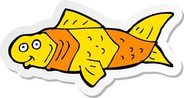 sticker of a cartoon funny fish vector