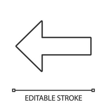 icono lineal del botón de retroceso del teclado. atrás, anterior. ilustración de línea delgada. flecha izquierda. símbolo de contorno de movimiento. dibujo de contorno aislado vectorial. trazo editable vector