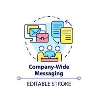 Company wide messaging concept icon. Corporate interaction. Solving for customer need abstract idea thin line illustration. Isolated outline drawing. Editable stroke.