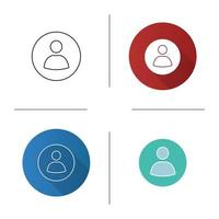 User account circle icon. User profile picture. Userpic. Flat design, linear and color styles. Isolated vector illustrations