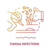 Fungal infections red gradient concept icon. Protecting dog against disease abstract idea thin line illustration. Yeast dermatitis. Isolated outline drawing. vector