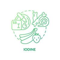 Iodine green gradient concept icon. Sea salt and seaweed. Vegan lifestyle. Source of nutrients abstract idea thin line illustration. Isolated outline drawing. vector