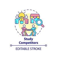 Study competitors concept icon. Market research. Identifying customer needs abstract idea thin line illustration. Isolated outline drawing. Editable stroke. vector