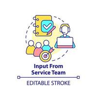 Input from service team concept icon. Customer service. Identifying customer needs abstract idea thin line illustration. Isolated outline drawing. Editable stroke. vector