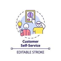 Customer self service concept icon. Information source. Type of customer service abstract idea thin line illustration. Isolated outline drawing. Editable stroke. vector