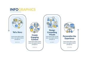 plantilla infográfica de rectángulo de lapso de atención al cliente. visualización de datos con 4 pasos. gráfico de información de la línea de tiempo del proceso. diseño de flujo de trabajo con iconos de línea. vector