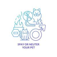 Spay and neuter pet blue gradient concept icon. Pet ownership abstract idea thin line illustration. Prevent negative health outcomes. Isolated outline drawing. vector