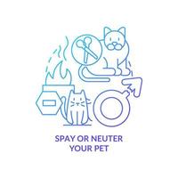 Spay and neuter pet blue gradient concept icon. Pet ownership abstract idea thin line illustration. Prevent negative health outcomes. Isolated outline drawing. vector