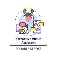 Interactive virtual assistant concept icon. Type of customer service abstract idea thin line illustration. Isolated outline drawing. Editable stroke. vector