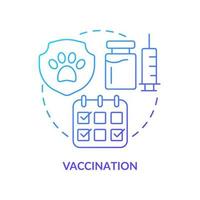 Vaccination blue gradient concept icon. Bringing new cat home tip abstract idea thin line illustration. Protection against fatal disease. Isolated outline drawing. vector