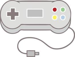 controlador de juego de dibujos animados retro de color plano vector