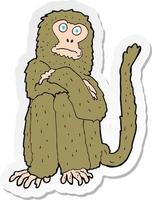 sticker of a cartoon monkey vector