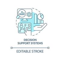 Decision support systems turquoise concept icon. Data analyzing abstract idea thin line illustration. Decision-making. Isolated outline drawing. Editable stroke. vector