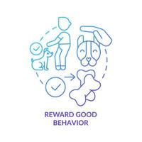 Reward good behavior blue gradient concept icon. Dog training technique abstract idea thin line illustration. Positive reinforcement. Isolated outline drawing. vector