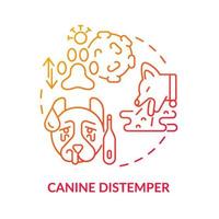 Canine distemper red gradient concept icon. Disease risk for dogs abstract idea thin line illustration. Contagious virus of animals. Isolated outline drawing. vector