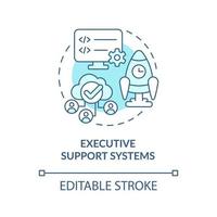 Executive support systems turquoise concept icon. Common type of information systems abstract idea thin line illustration. Isolated outline drawing. Editable stroke. vector