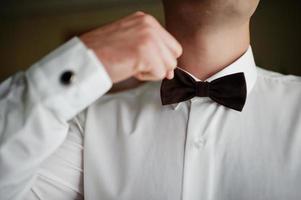 Groom wear bow tie. Wedding details. Man's style. photo