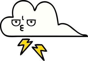 cute cartoon thunder cloud vector