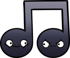 gradient shaded cartoon musical note vector