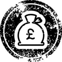 money sack distressed icon vector