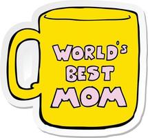 sticker of a worlds best mom mug vector