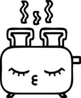 line drawing cartoon of a toaster vector