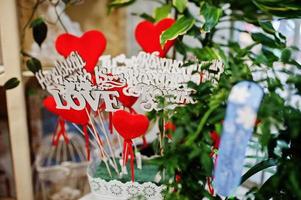 Love wooden letters for flowers present. photo