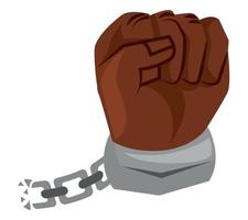 slave fist broken chain vector