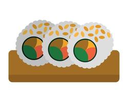 sushi rolls in table food vector