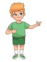 blond little boy character vector