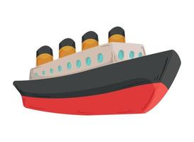 red cruise ship vector