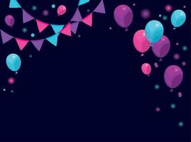 party garlands and balloons helium vector